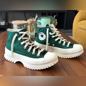 Converse Green and White High-Top Sneakers